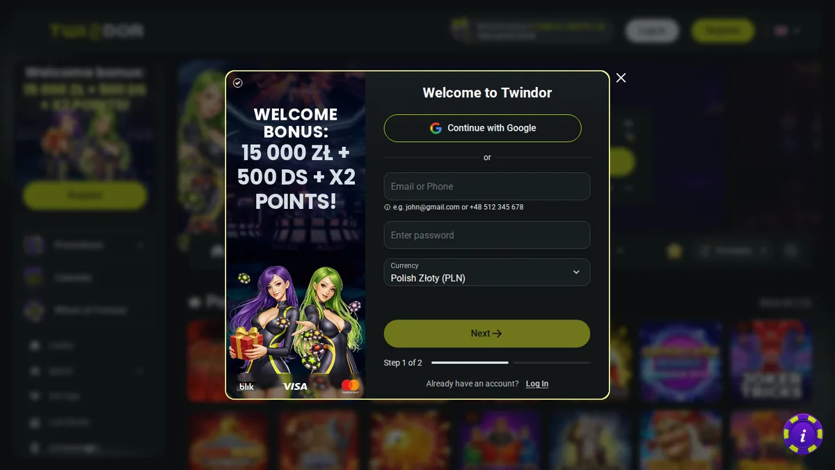 Główne Zalety Twindor Casino